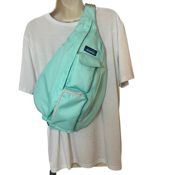 KAVU Mint Rope Sling Bag Outdoor Travel Crossbody Gift Ready Backpack - Picture 3 of 8